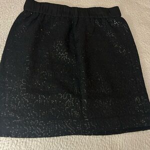 LOFT Black Sequin Mini Skirt